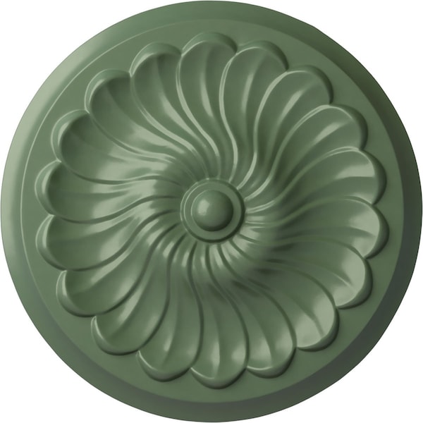 Ekena Millwork Flower Spiral Ceiling Medallion (Fits Canopies up to 2"), 12 1/4"OD x 2 1/4"P, Athenian Green CM12FLAGF - main